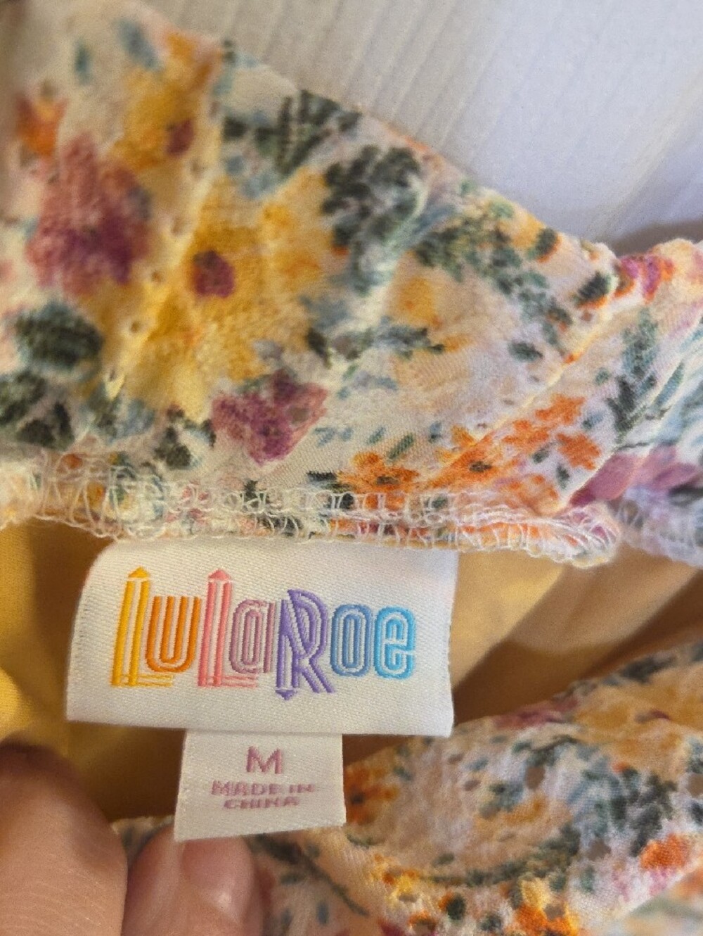 LuLaRoe Floral Tiered Maxi Skirt - Yellow, Pink, Green With Slip Underneath - Picture 2 of 5